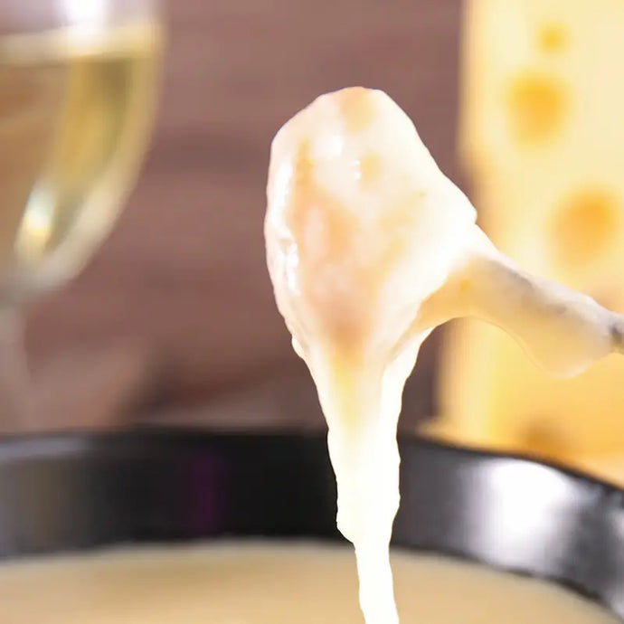 Nahaufnahme Käse Fondue